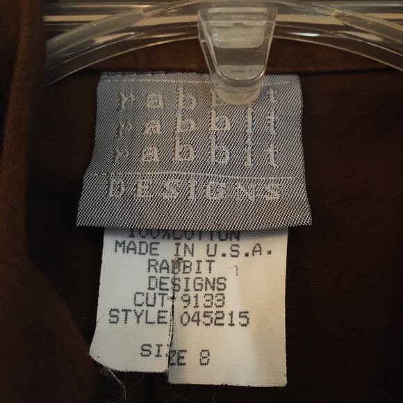 Vintage Rabbit Rabbit Rabbit Brown Dress Size 8 - Picture 2 of 8